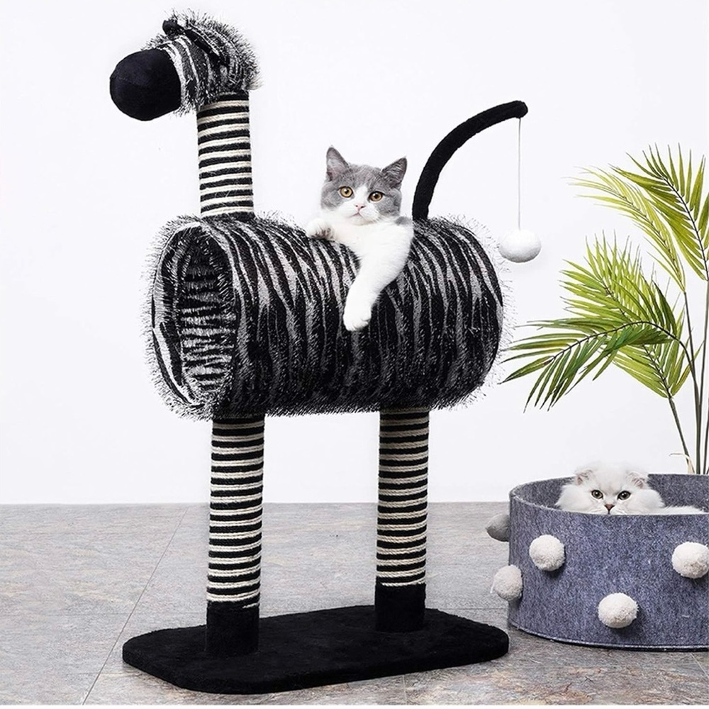 Zebra Print Cat Tunnel and Scratcher